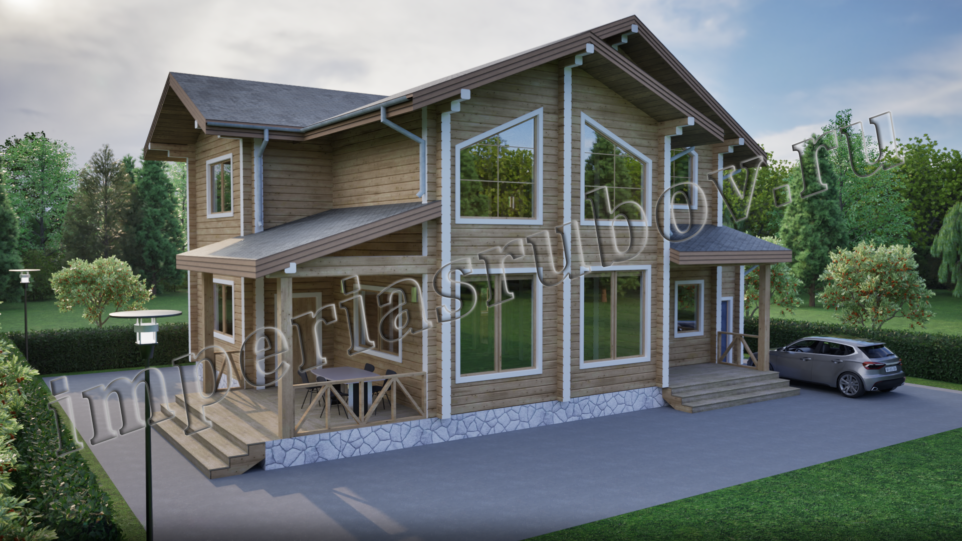 Дом с мансардой и гаражом